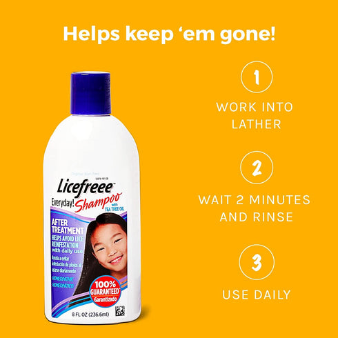 Licefreee Everyday Shampoo, Daily Maintenance Lice Shampoo, 8 Fluid Ounces