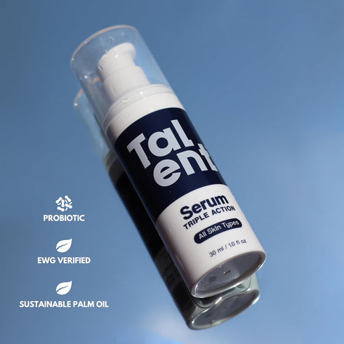 TALENT Men’s Triple Action Serum, 1.0 fl oz - Fragrance-Free, Non-Greasy, Anti-Aging, Deep Hydration for Sensitive Skin
