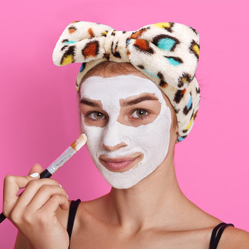 VELSCRUN 6 Pack Spa Headband Set, Makeup & Face Wash Headbands for Women, Leopard D