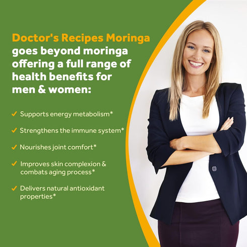 Doctor's Recipes Moringa Capsules, 10,800 mg Strength Per Serving, 50:1 Extract, 90 Non-GMO Caps