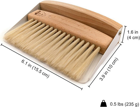 A&J Koti Table Crumb Sweeper - Mini Metal Dustpan and Hand Brush Combo Set for Home and Kitchen