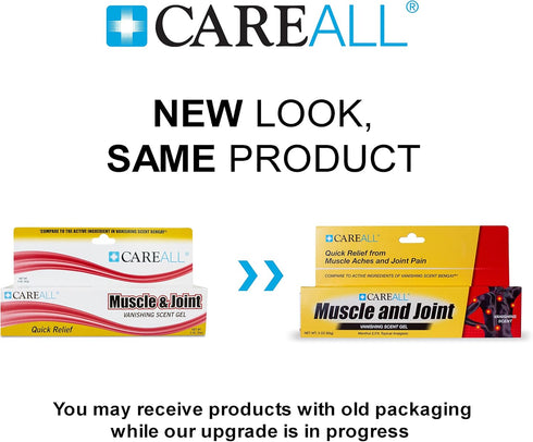 CareAll Muscle & Joint Gel - Non-Greasy Pain Relief Gel for Muscle, Back, Arthritis, 3.0 oz (3 Pack)
