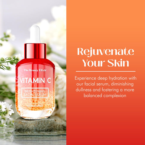 Vitamin C Brightening Facial Serum, Anti-Aging Skincare for All Skin Types, Hydrating and Nourishing, 1.69 Fl. Oz