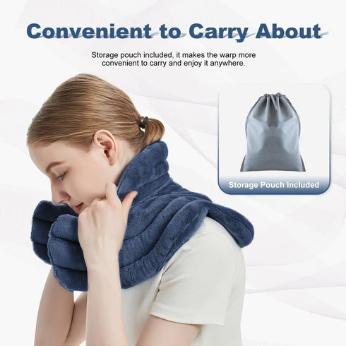Microwave Heating Pad for Neck and Shoulders - Large Weighted Microwavable Heated Neck Wrap for Pain Relief