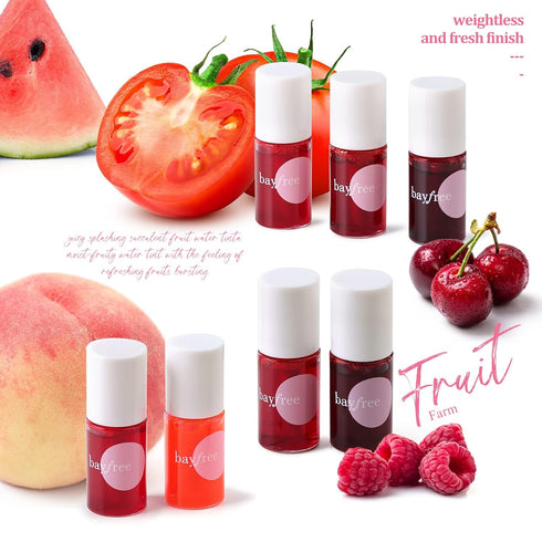 Lip Tint Stain Set, Long Lasting Waterproof Matte Finish Lip Makeup (fruit farm)