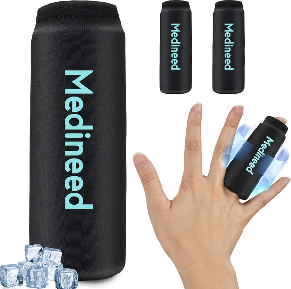 2PCS Finger and Toe Cold Gel Ice Pack, Non-Toxic Reusable Compression Sleeve for Injuries, Arthritis, Tendonitis, Gout