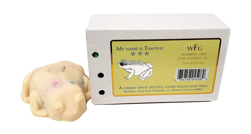 WFG WATERFALL GLEN SOAP COMPANY, LLC, Timothy Frog Soap, Cedar Wood and Sandalwood, Vegan, Natural Frog Bath Soap with