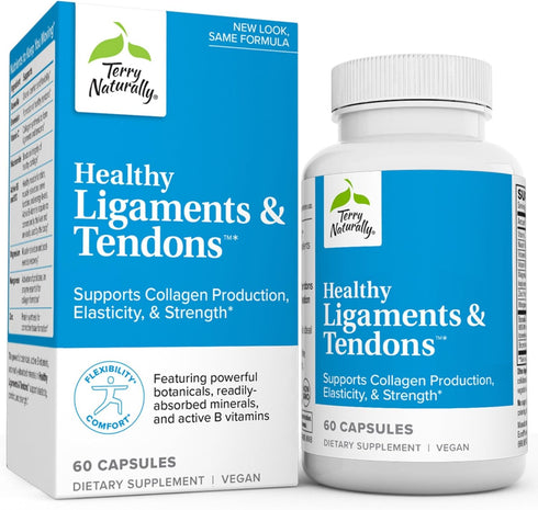 Terry Naturally Healthy Ligaments & Tendons - 60 Capsules, Supports Collagen Production, Vegan, Gluten Free