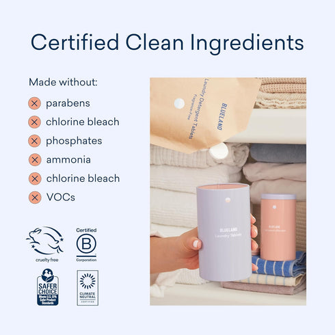 BLUELAND Laundry Detergent Tablets, 36 Count | Natural, Sustainable, Eco-Friendly in Compostable Pouch