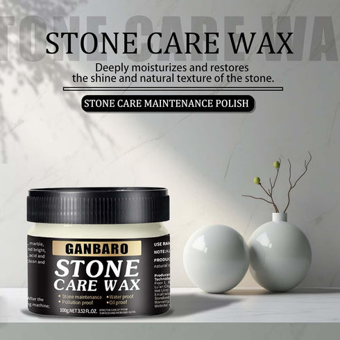 Granite Cleaner and Stone Polish Care Wax 3.5oz Restores Shine and Nourishes Stone Surfaces - Suitable for Granite Countertops and Quartz - Floor Wax for Long-lasting Brilliance 100g