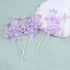 Pearl Bride Wedding Hair Pins, Purple Bead Hair Piece, Bridal Flower Headpieces for Women and Girls (Pack of 3)