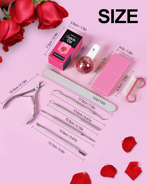 Nail File and Buffer Set, MORGLES 3pcs Nail Files 100/180 with 2pcs Buffers, Cuticle Trimmer Kit for Women