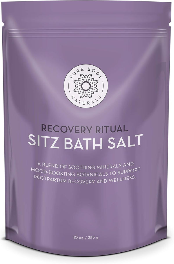Pure Body Naturals Sitz Bath Salt – Natural Soak for Postpartum Care and Hemorrhoid Treatment, 10 Oz