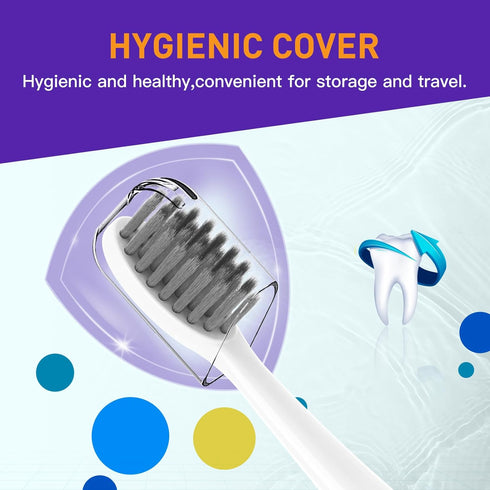 Toothbrush Replacement Heads for Burst Sonic Electric Toothbrush, Soft Bristles for Deep Cleaning and Whitening, White