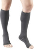 Truform Compression Stockings for Men and Women, 20-30 mmHg, Knee High Length, Open Toe, Gray, Large