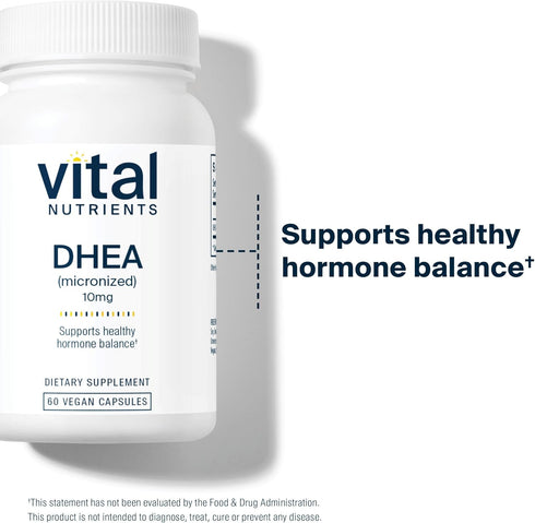 Vital Nutrients DHEA 10mg | Vegan Micronized DHEA Supplement for Women & Men | Supports Hormone Balance & Healthy