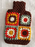 YDMZZB Pattern,2L Crochet Hot Water Bottle Cover,Granny Square Crochet Only Cover Bag (Rainbow Sunflower)
