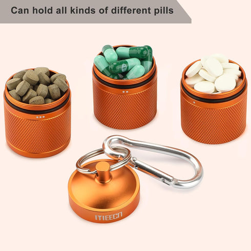 Three-Layer Large Pill Organizer Pill Box, Waterproof Pill Container for Pills, Vitamins, Supplements (Orange)