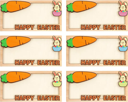 SJFBJNJHJ 6 Pcs Easter Money Holders, Wooden Bunny Card Easter Money Holders for