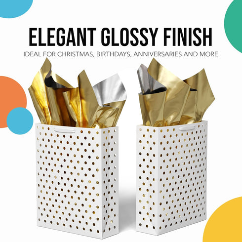 Crown Display Metallic Gold Foil Sheets, 100 Sheets 15 In X 20 In for Gift Wrapping and Crafts, Gold Foil Wrap