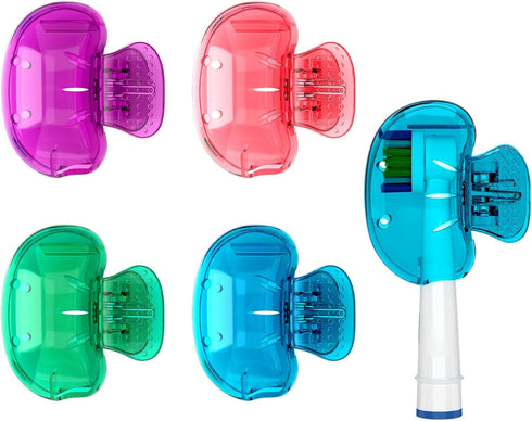 Nincha 4-Pack Multicolor Toothbrush Head Covers - Universal Clip-On Protector for Manual &