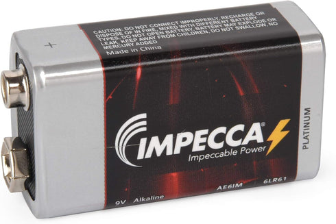 Impecca 12 Pack 9 Volt Batteries Ultra Long Lasting High Performance Leak-Resistant 9V Battery
