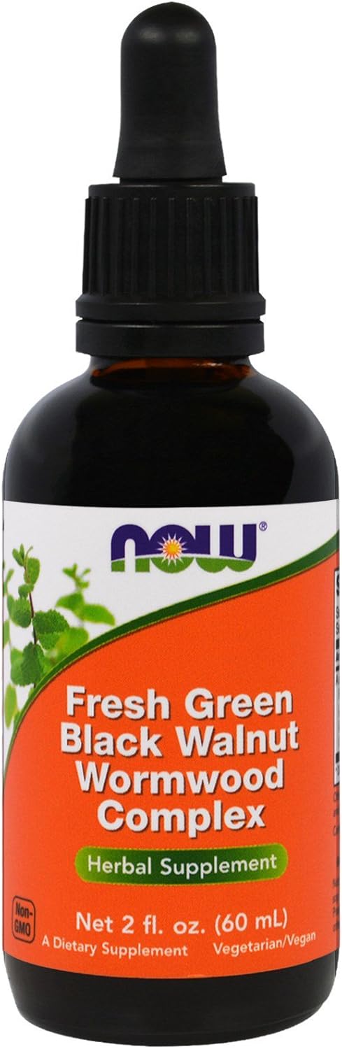 NOW Foods Fresh Green Black Walnut Wormwood Complex, 2 fl oz (60 ml) - (2 Pack)