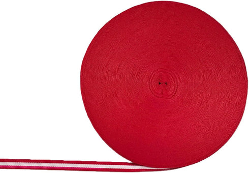 Red Striped Grosgrain Ribbon, 3/8 Inch x 55 Yards, Polyester Fabric for Christmas, Wedding, DIY Crafts, Gifts