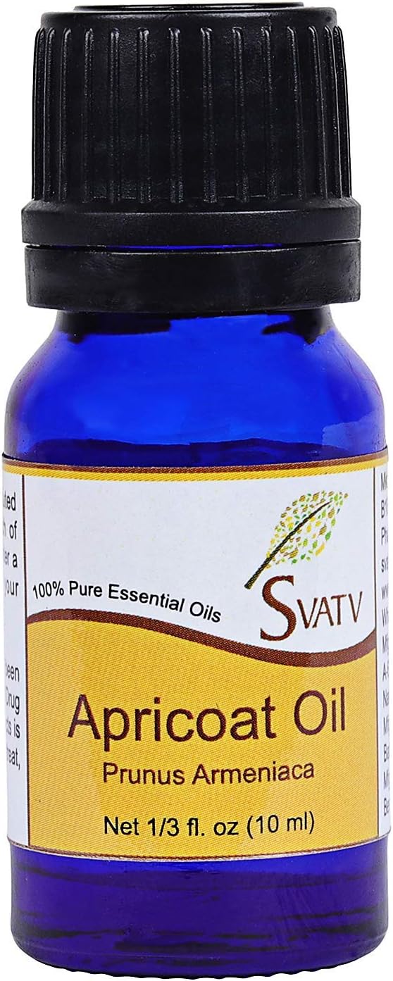 SVATV Apricot Essential Oil for Natural Yoga Massage - Therapeutic Grade & Room Freshener Diffuser, 10ml