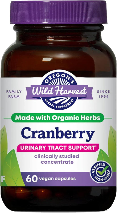 Oregon's Wild Harvest Organic Herbal Supplements, Non-GMO Gluten-free Cranberry - 60 Count