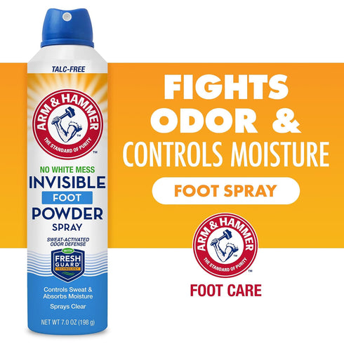 Hammer 7 Oz (3 Pack) Arm & Invisible Foot Powder Spray, Clear Talc-Free Sweat Control, Odor Eliminating Foot Spray