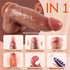 URMANFONLY 3" 10 7 Huge Diameter Realistic Dildo Vibrator, Thick Silicone Thrusting Dildo with Vibration & Thrusting
