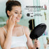 OVENTE 9" Rechargeable Lighted Tabletop Makeup Mirror, 1X Magnifying with 10X Mini Magnetic Mirror, Black