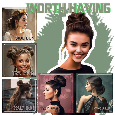 Messy Hair Bun Hair Piece 2Pcs, Curly Bun Hair Piece, Hair Buns Extension Fake Hair Scrunchie