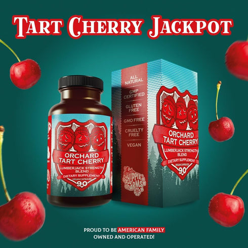 Tart Cherry Capsules & Gummies - Lumberjack Strength Blend (90 Count Capsules, Grown in USA)
