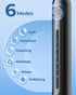 Tgbhcom 4 1 180-Day 6 IPX7 2-Minute Black Electric Toothbrushes, with Brush Heads, Travel Toothbrush Case, for Adults