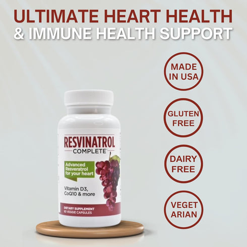 Capsules, 60 Count, Resveratrol Supplement Supports Healthy Aging, Heart Health, Immune Function with Quercetin