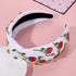 NVENF Strawberry Headbands Accessories Summer Fruit Headband for Women Jeweled Rhinestone Knotted Headband Boho Spring Summer Hair Accessory Tropical Beach Vacation Outfits Gifts (Strawberry A-White)