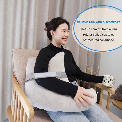 Shoulder Surgery Pillow, Ergonomic Rotator Cuff Pillow for Post Surgery Support and Shoulder Pain Relief (Grey)
