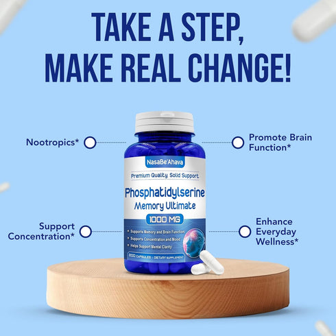 Memory Supplement for Brain Support | Phosphatidylserine with Memory and Focus Complex, 66 Day Supply