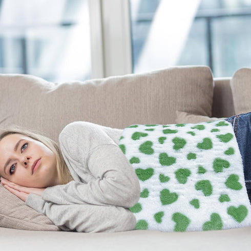 12" x 24" Heating Pad for Back Pain Relief, Electric Heating Pad with 12 Heat Settings, Machine Washable, Green