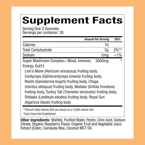 Gummies Immune (60 Count) Plant People WonderDay Mushroom - Lions Mane, Cordyceps, Chaga Mushroom Supplement to Support