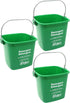 3 Quart Small Green Detergent Bucket - Set of 3 Square Cleaning Containers