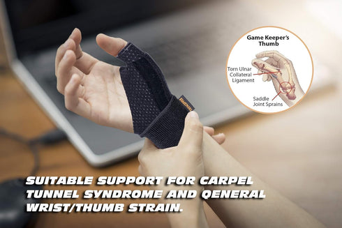 THX4COPPER Compression Splint - Reversible Thumb Wrist Stabilizer for BlackBerry Thumb, Hand Pain Relief, Comfortable