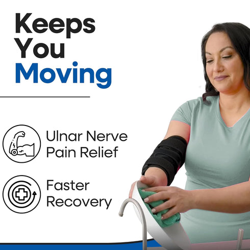 Elbow Splint Tendonitis Tennis Elbow Brace, Cubital Tunnel Support for Sleeping, Arm Support & Compression Sleeve for