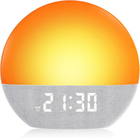 LUMLLSAJI Sunrise Alarm Clock, White Noise Sound Machine, Gentle Alarm Clocks for Bedrooms,