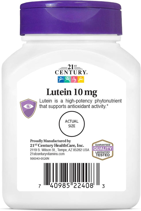 21st Century Lutein Tablets, 10 mg, 60 Count