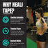 Heali Kinesiology Tape with Magnesium and Menthol - 20 Pcs Precut Strips for Muscle and Joint Pain Relief, Black Zebra