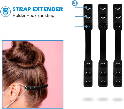 120 Pack Adjustable Mask Extenders - Ear Strap Saver Extender Mask Holder, Comfortable Face Mask Extension Hook Band