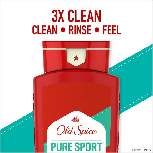 Old Spice High Endurance Body Wash for Men, Pure Sport Scent, 24 fl oz (Pack of 2)